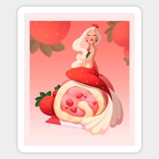 Strawberry Mermaid Magnet